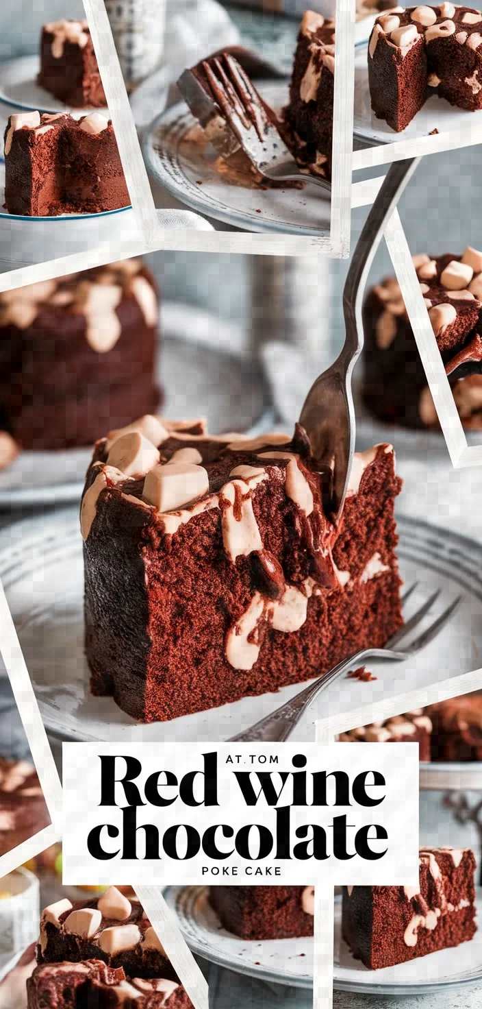 A photo of Red Wine Chocolate Poke Cake Recipe