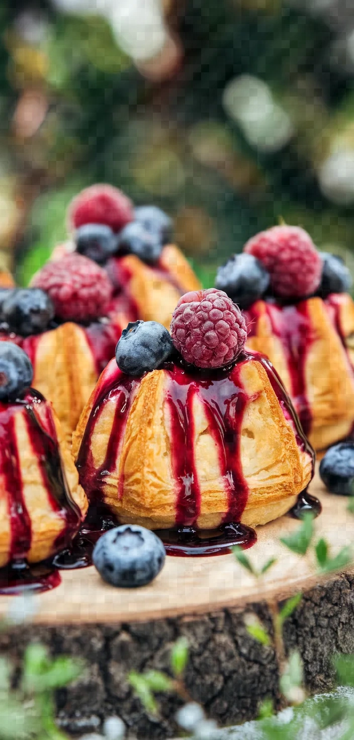 Mini Berries And Cream Puff Pastry Cakes Recipe
