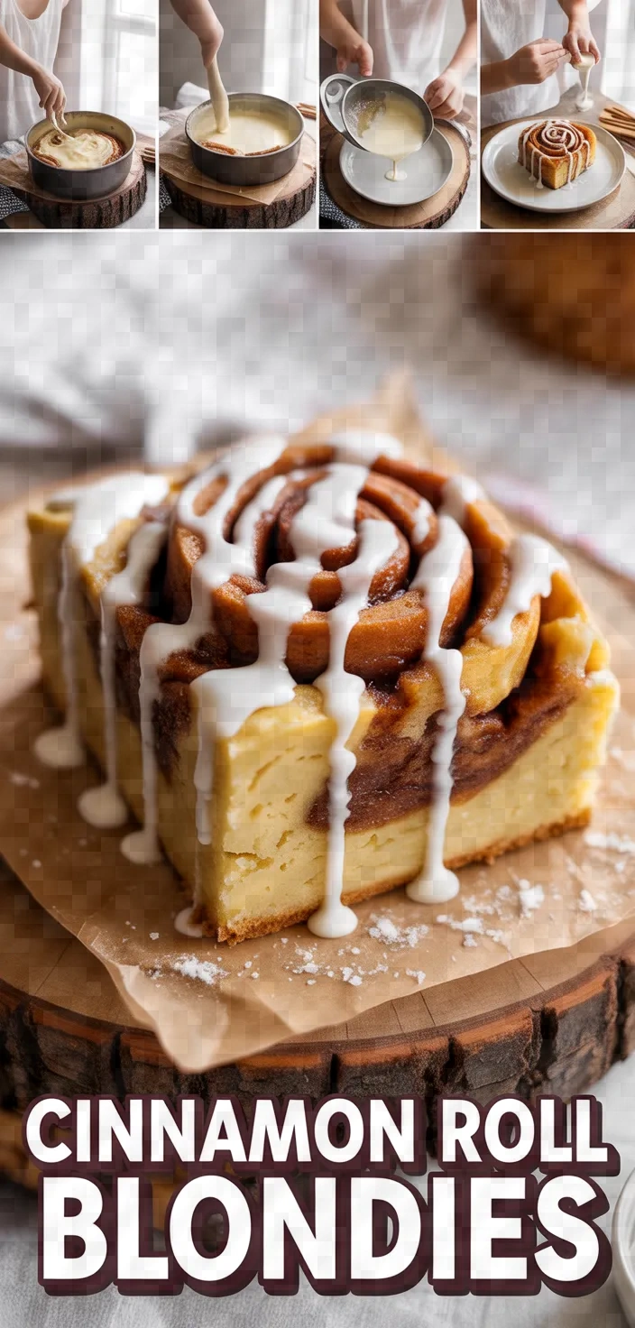 A photo of Cinnamon Roll Blondies Recipe