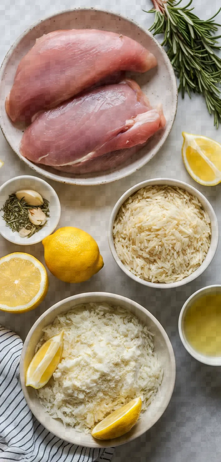 Ingredients photo for Lemon Rosemary Chicken Rice Recipe