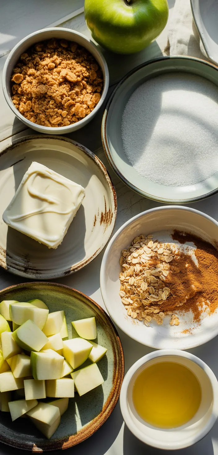 Ingredients photo for Apple Crisp Mini Cheesecakes Recipe