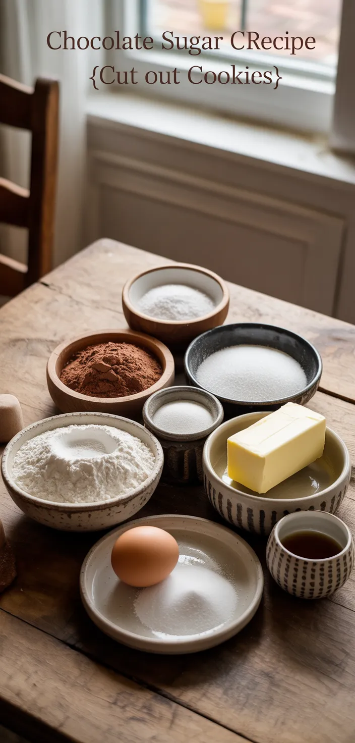 Ingredients photo for Chocolate Sugar Cookie Recipe {Cut Out Cookies}