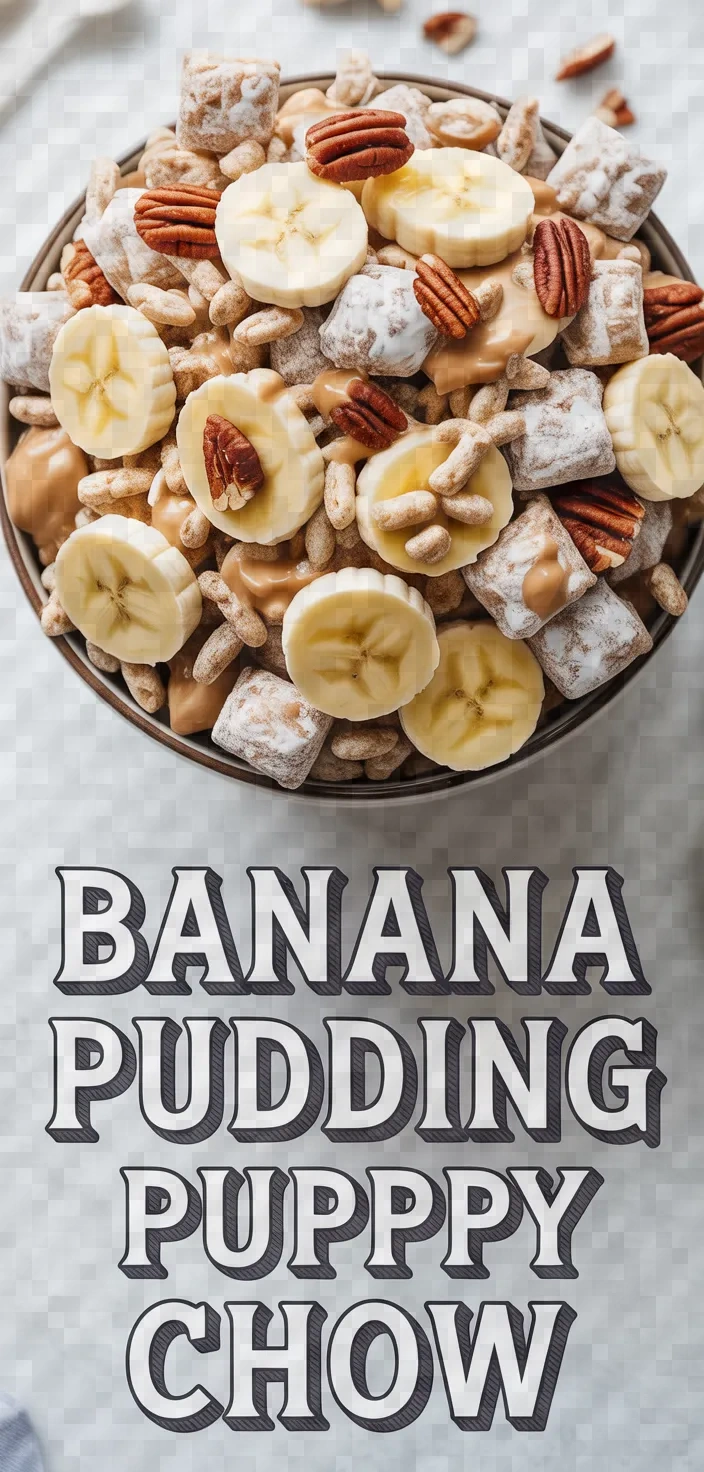 A photo of Banana Pudding Puppy Chow Recipe