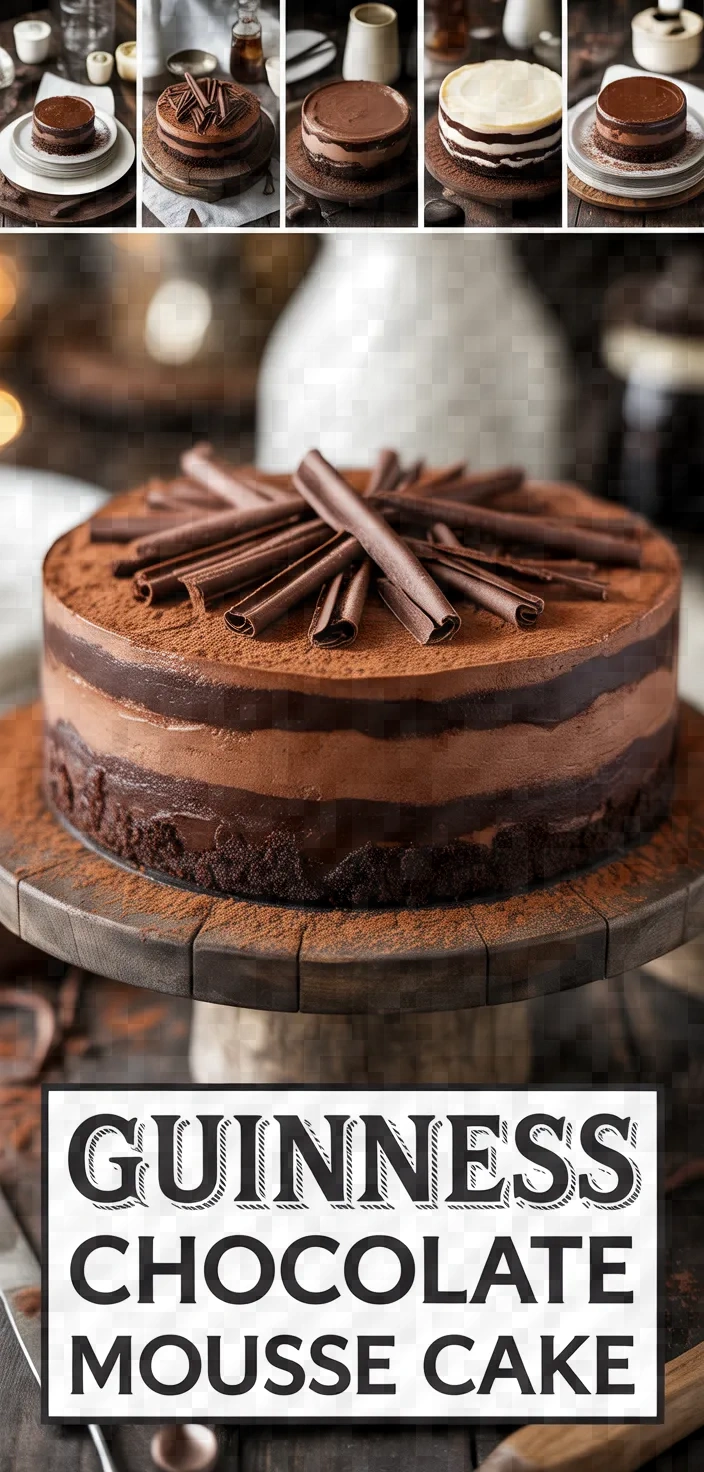 A photo of Guinness Chocolate Mousse Cake Recipe