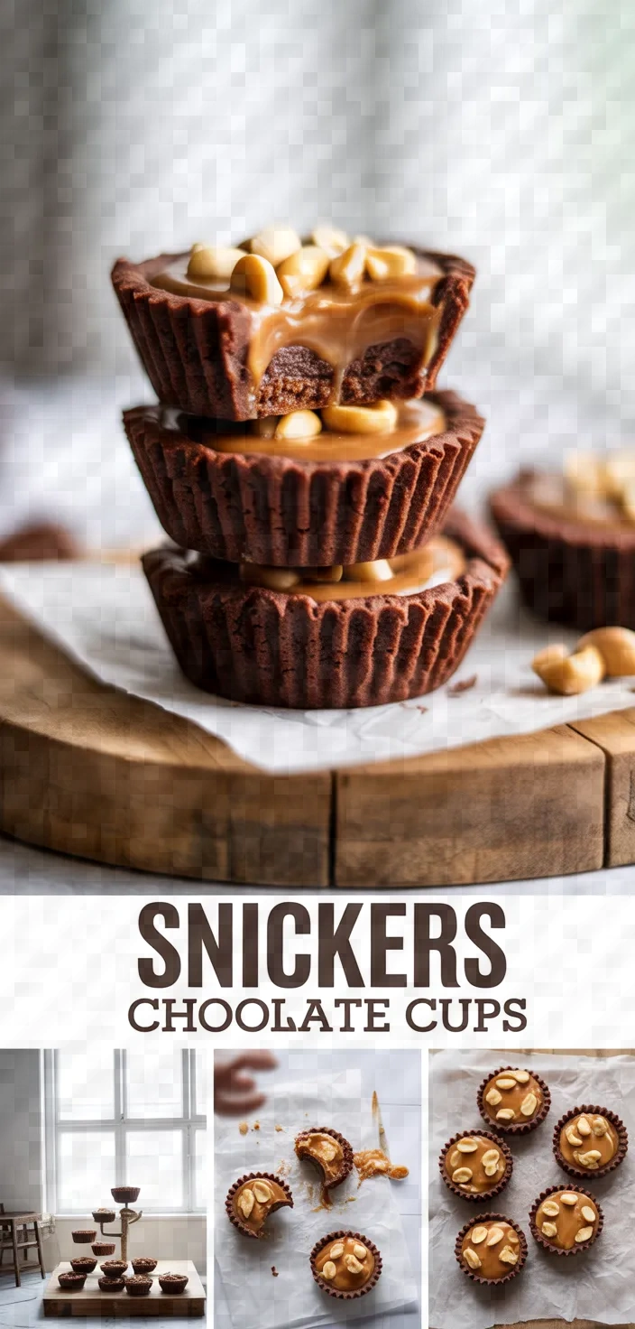 A photo of Snickers Chocolate Cookie Cups Recipe