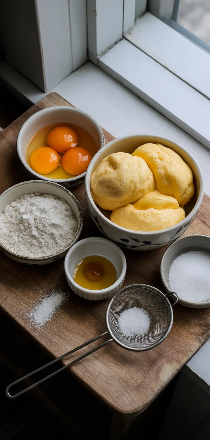 Ingredients photo for Fluffy Clouds On Your Plate: DIY Japanese Soufflé Pancakes! Recipe