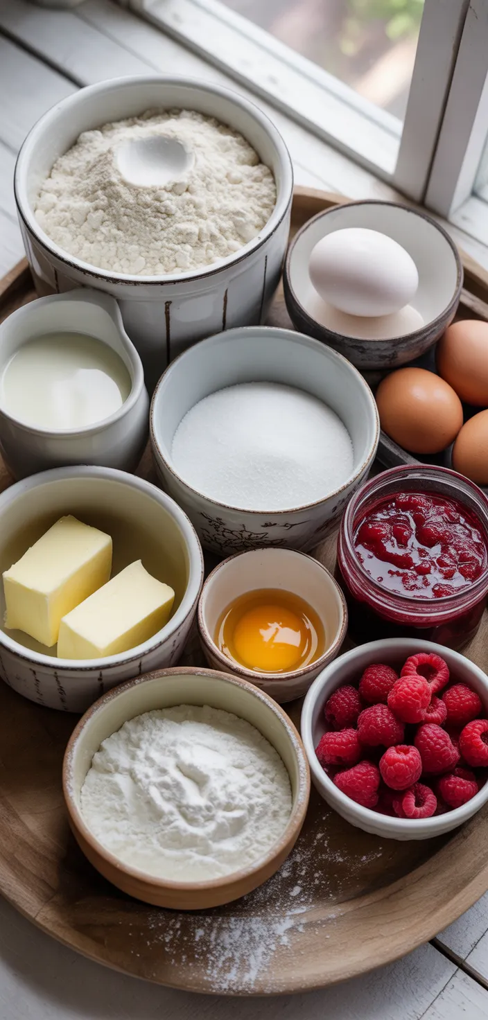 Ingredients photo for White Chocolate Raspberry Cake Recipe