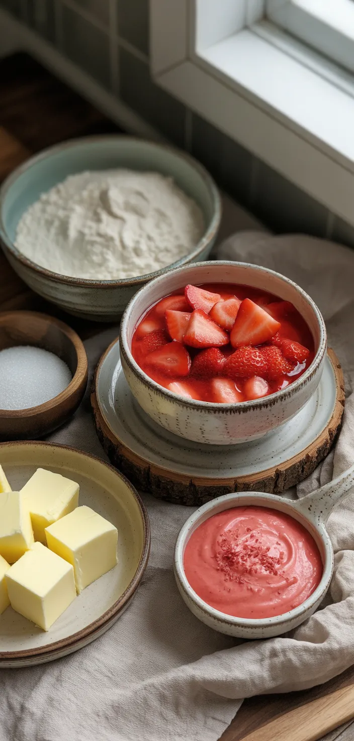 Ingredients photo for Homemade Strawberry Cupcakes Recipe