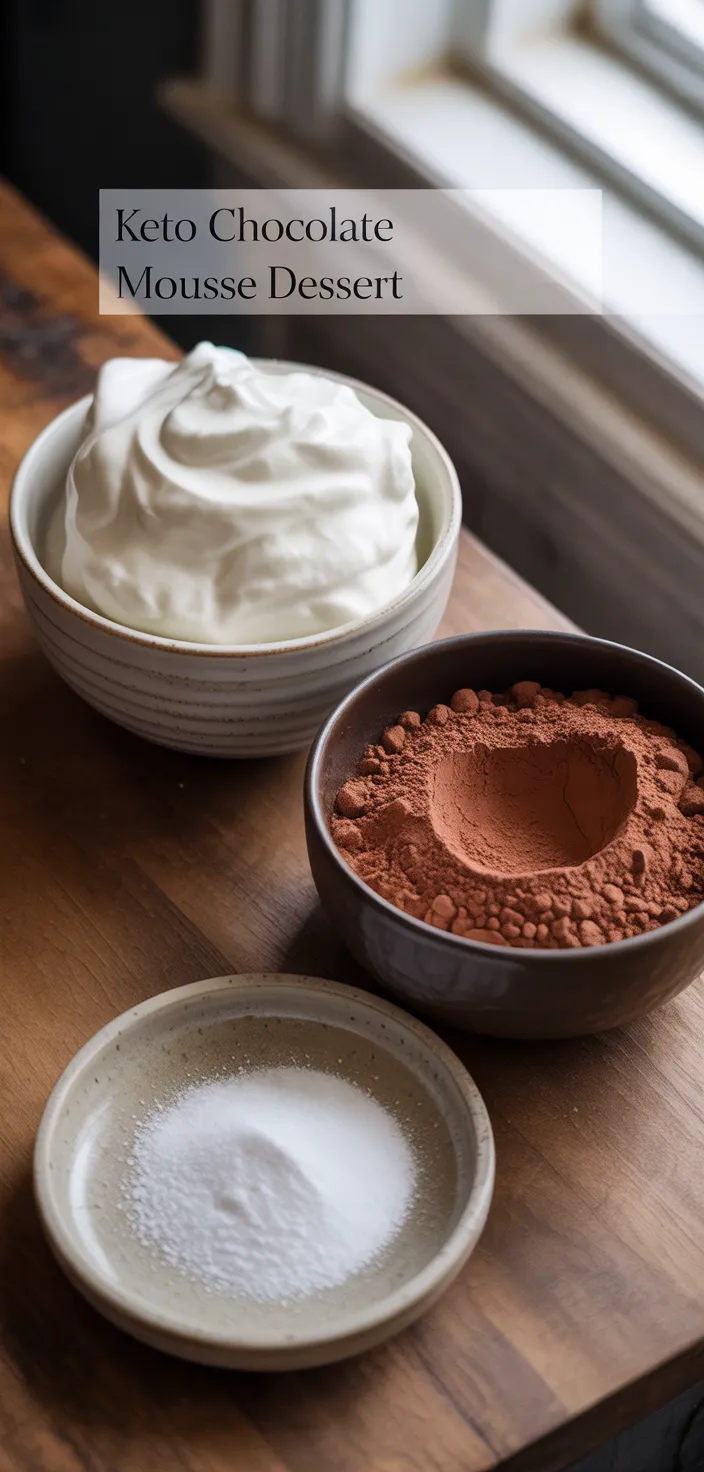 Ingredients photo for Keto Chocolate Mousse Dessert Recipe