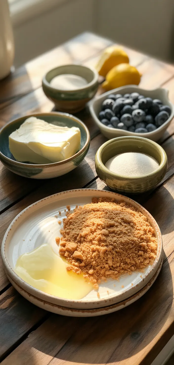 Ingredients photo for Lemon Blueberry Cheesecake Cake Recipe