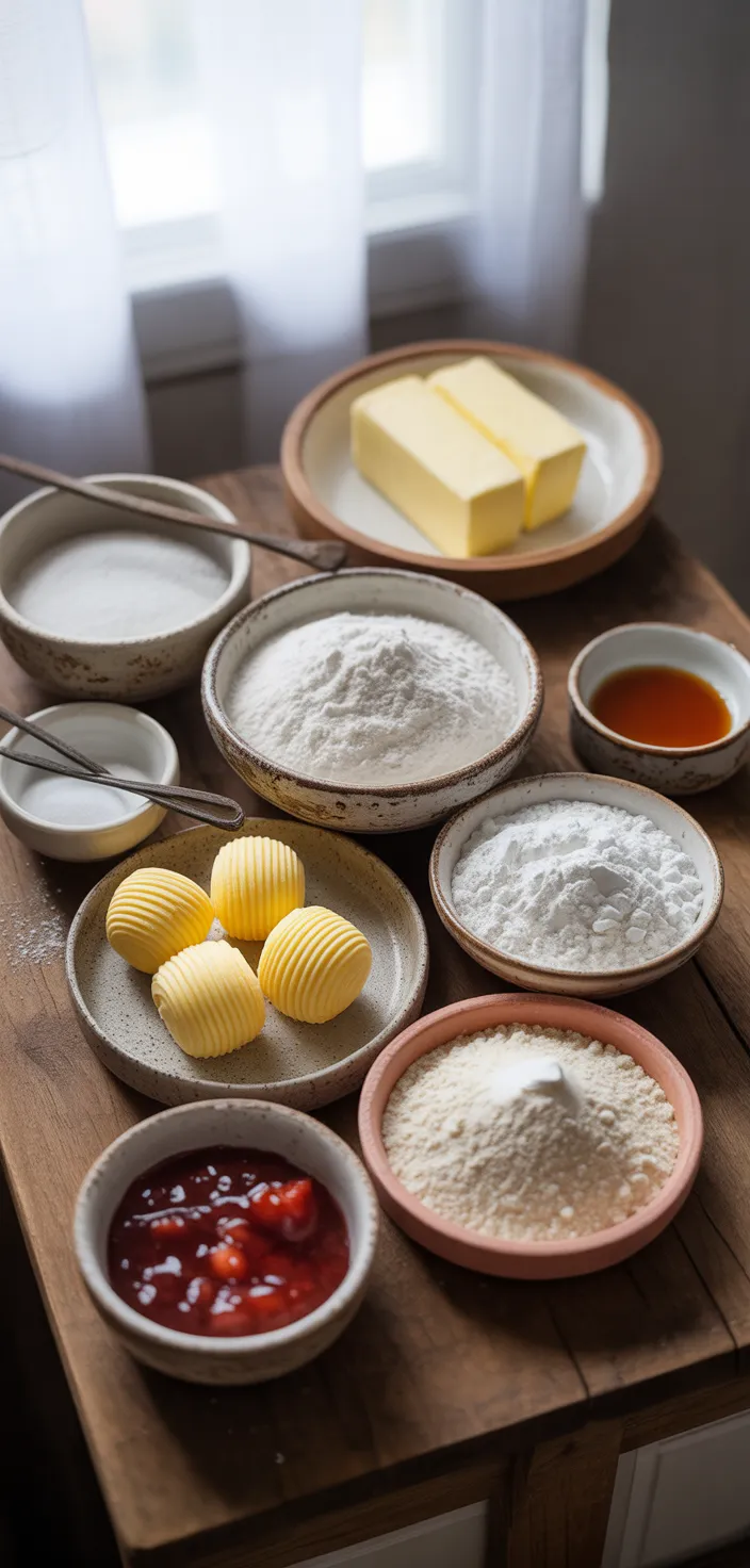 Ingredients photo for Melting Moments (Butter Cookies) Recipe