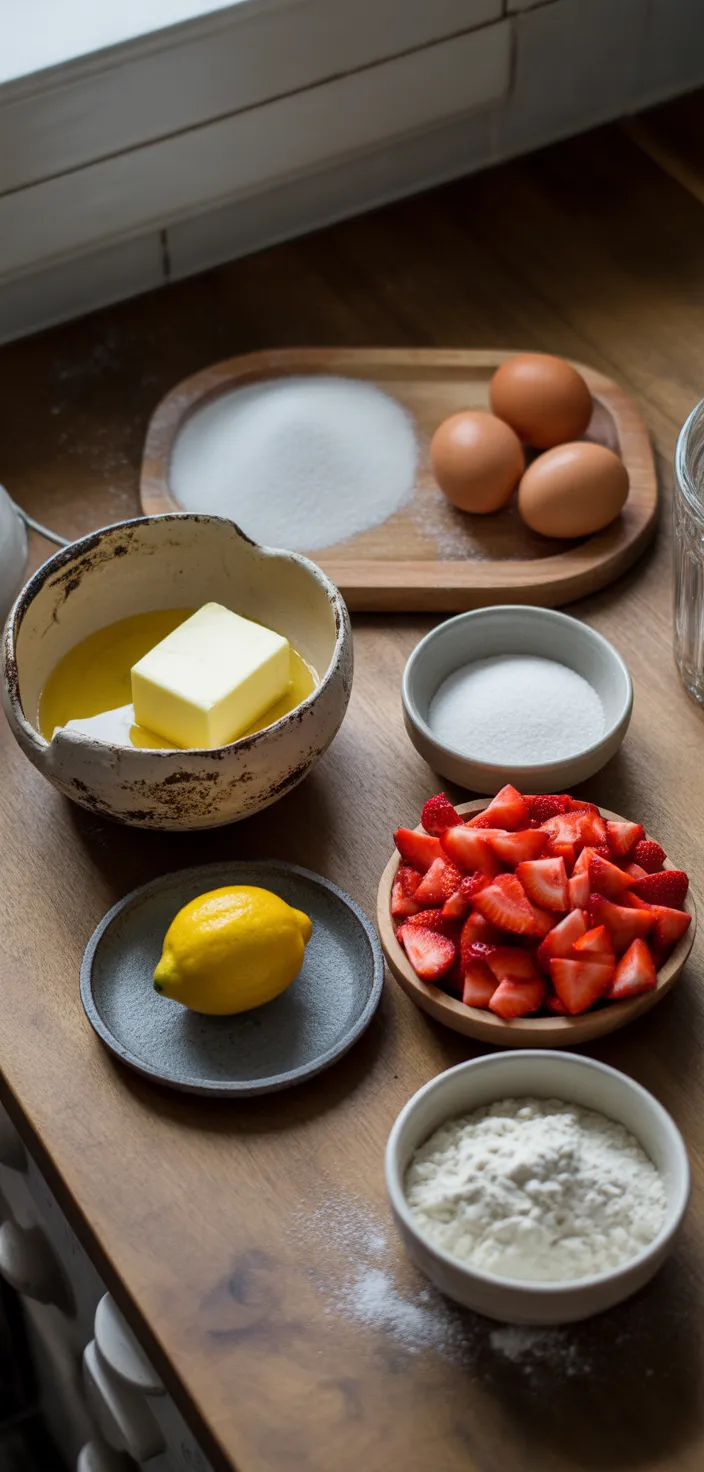 Ingredients photo for Strawberry Lemon Blondies Recipe
