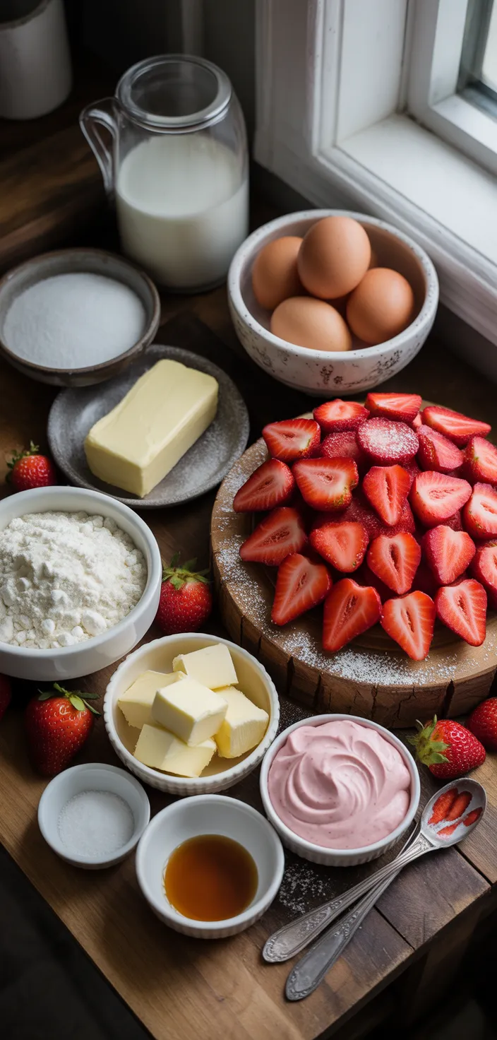 Ingredients photo for Strawberry Shortcake Cupcakes Recipe
