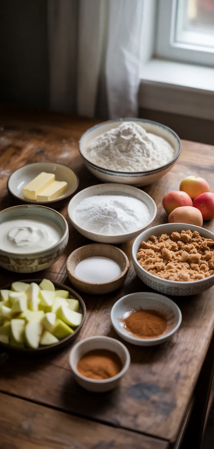 Ingredients photo for Cinnamon Apple Crumb Cake Recipe