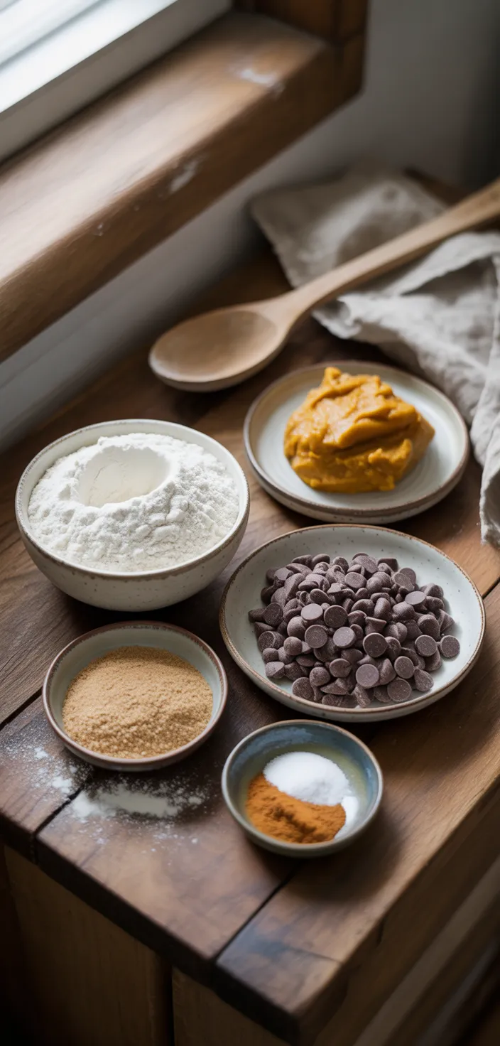 Ingredients photo for Classic Pumpkin Chocolate Chip Cookies Recipe