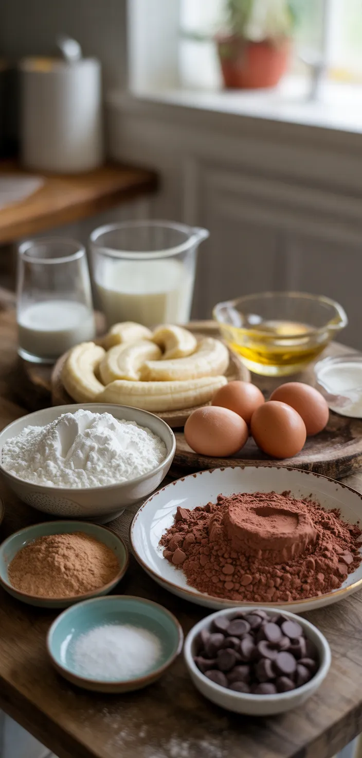 Ingredients photo for Double Chocolate Banana Cake Recipe