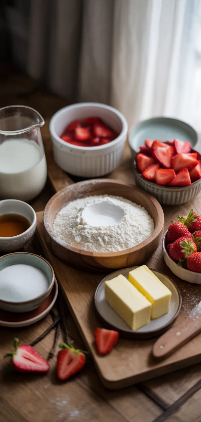 Ingredients photo for Homemade Strawberry Cake Recipe