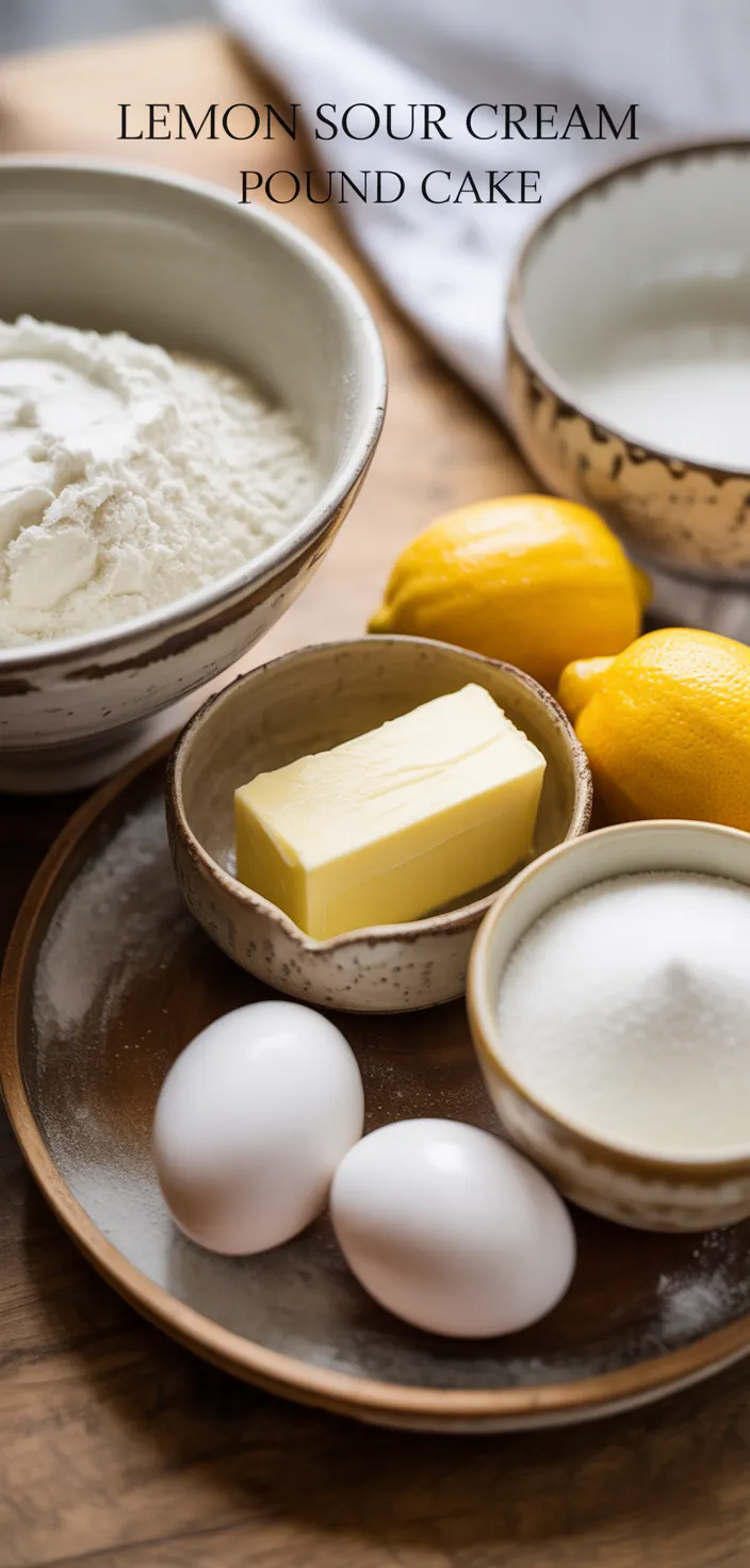 Ingredients photo for Lemon Sour Cream Pound Cake Recipe