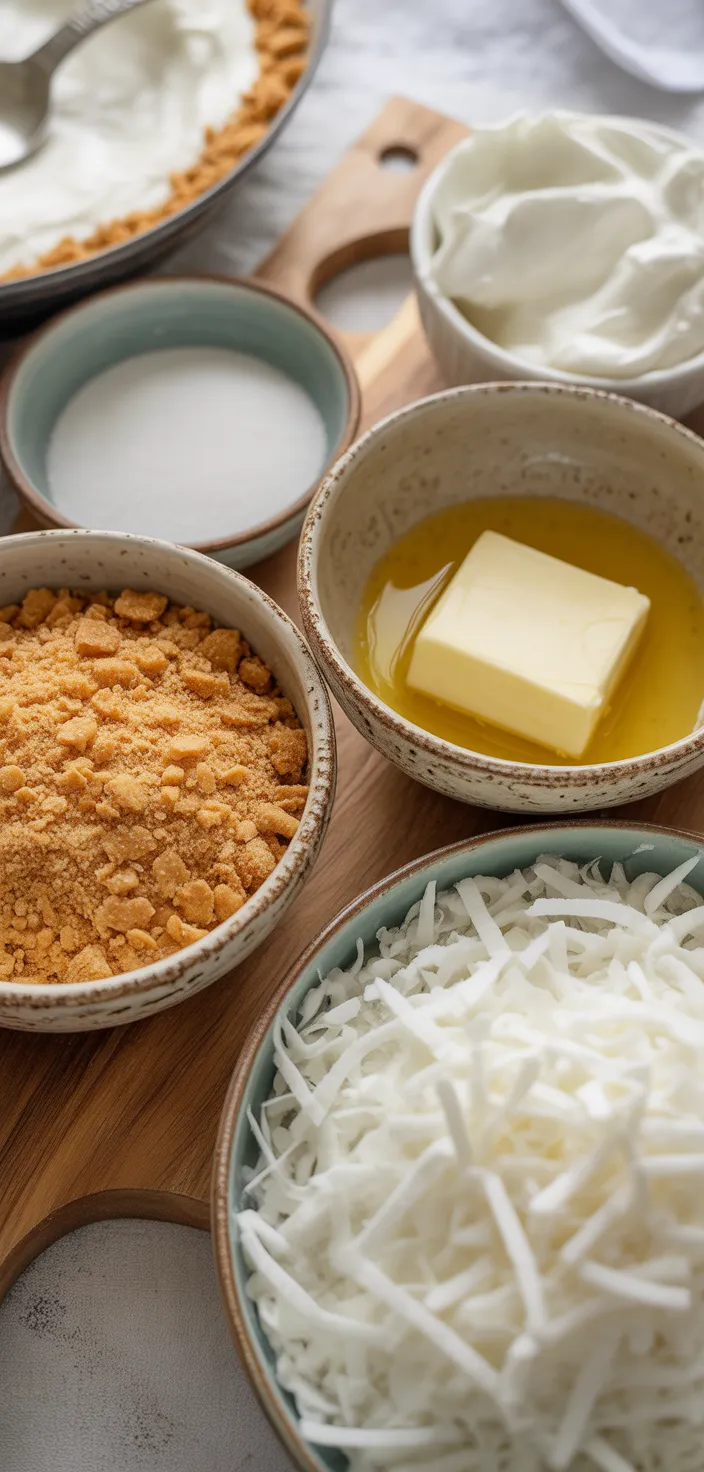 Ingredients photo for No Bake Coconut Cream Pie Recipe
