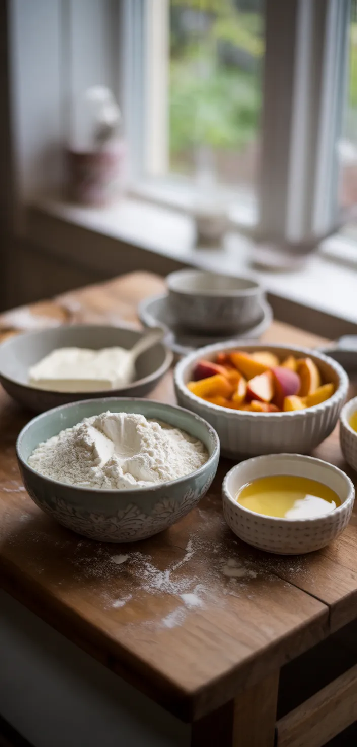 Ingredients photo for Peach & Honey Cheesecake Cupcakes Recipe