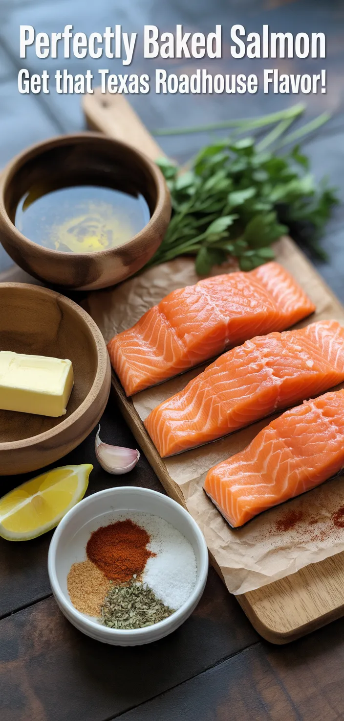 Ingredients photo for Perfectly Baked Salmon – Get That Texas Roadhouse Flavor! Recipe