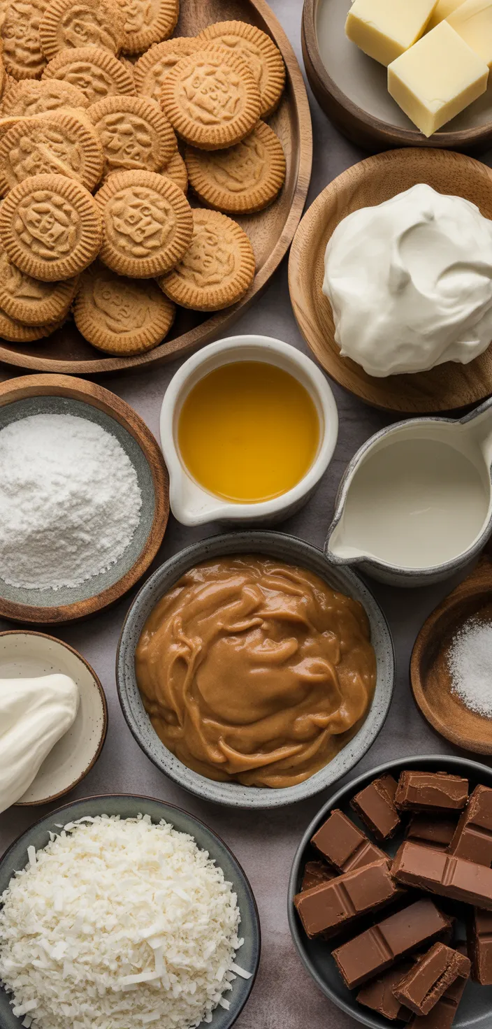 Ingredients photo for Samoas Cookie Pie Recipe