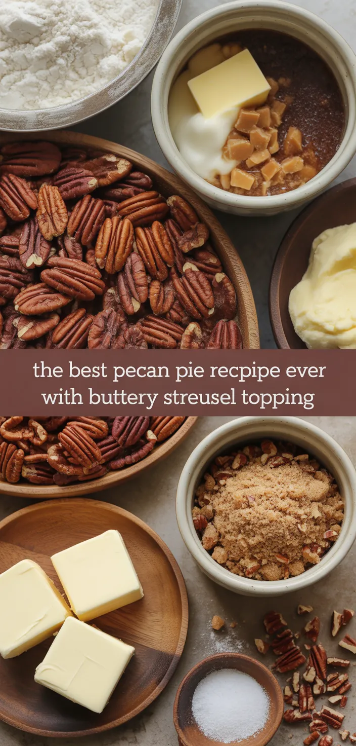 Ingredients photo for The Best Pecan Pie Recipe Ever With Buttery Streusel Topping