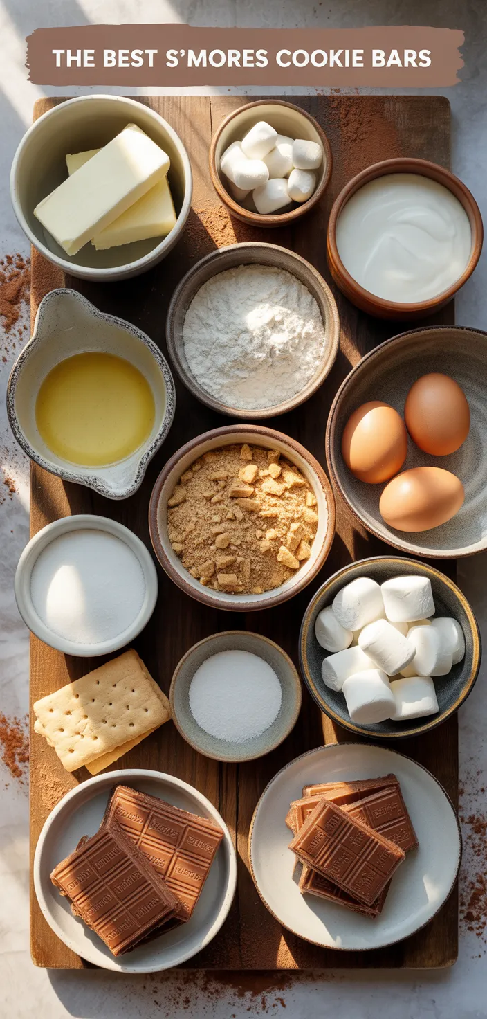 Ingredients photo for The Best S'mores Cookie Bars Recipe