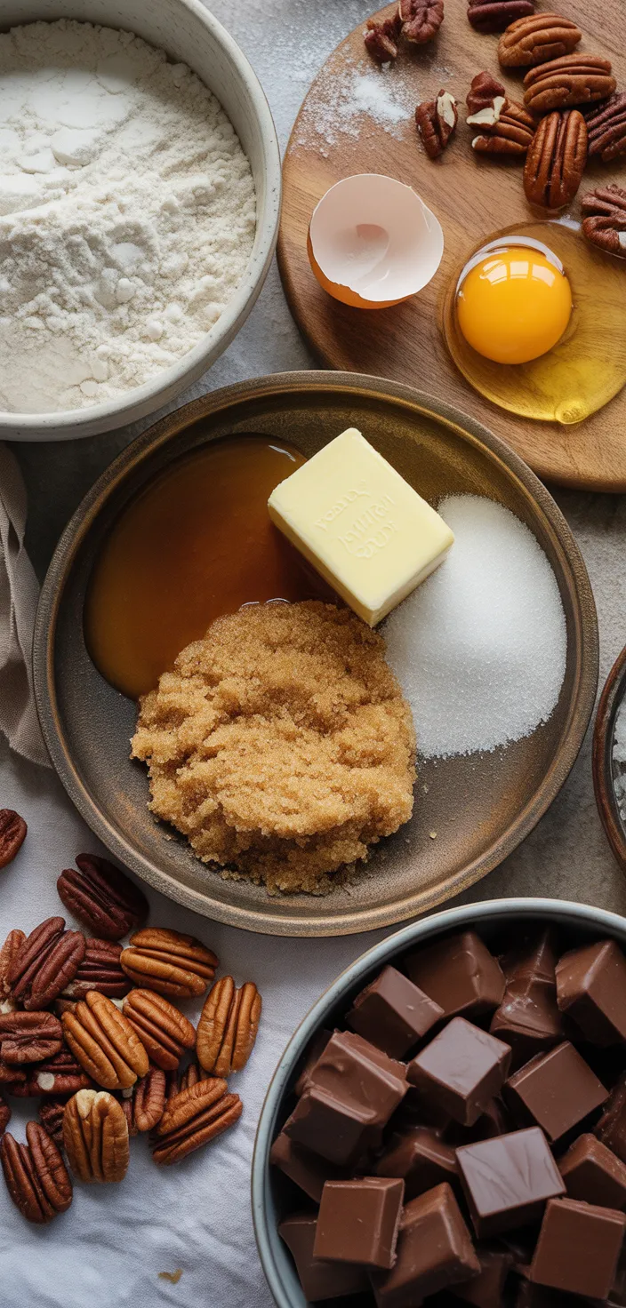 Ingredients photo for Brown Butter Bourbon Pecan Chocolate Chunk Cookies Recipe