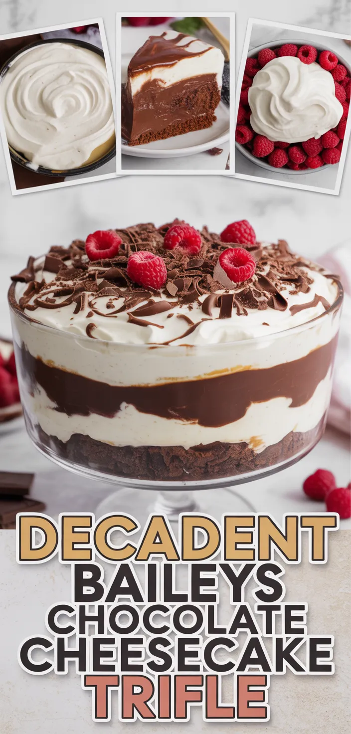 A photo of Decadent Baileys Chocolate Cheesecake Trifle Recipe