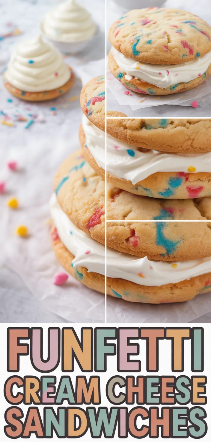 A photo of Funfetti Sandwich Cookies (with Cream Cheese Frosting) Recipe
