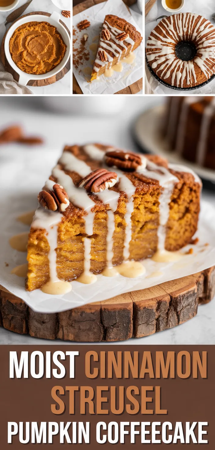 A photo of Moist Cinnamon Streusel Pumpkin Coffeecake Recipe