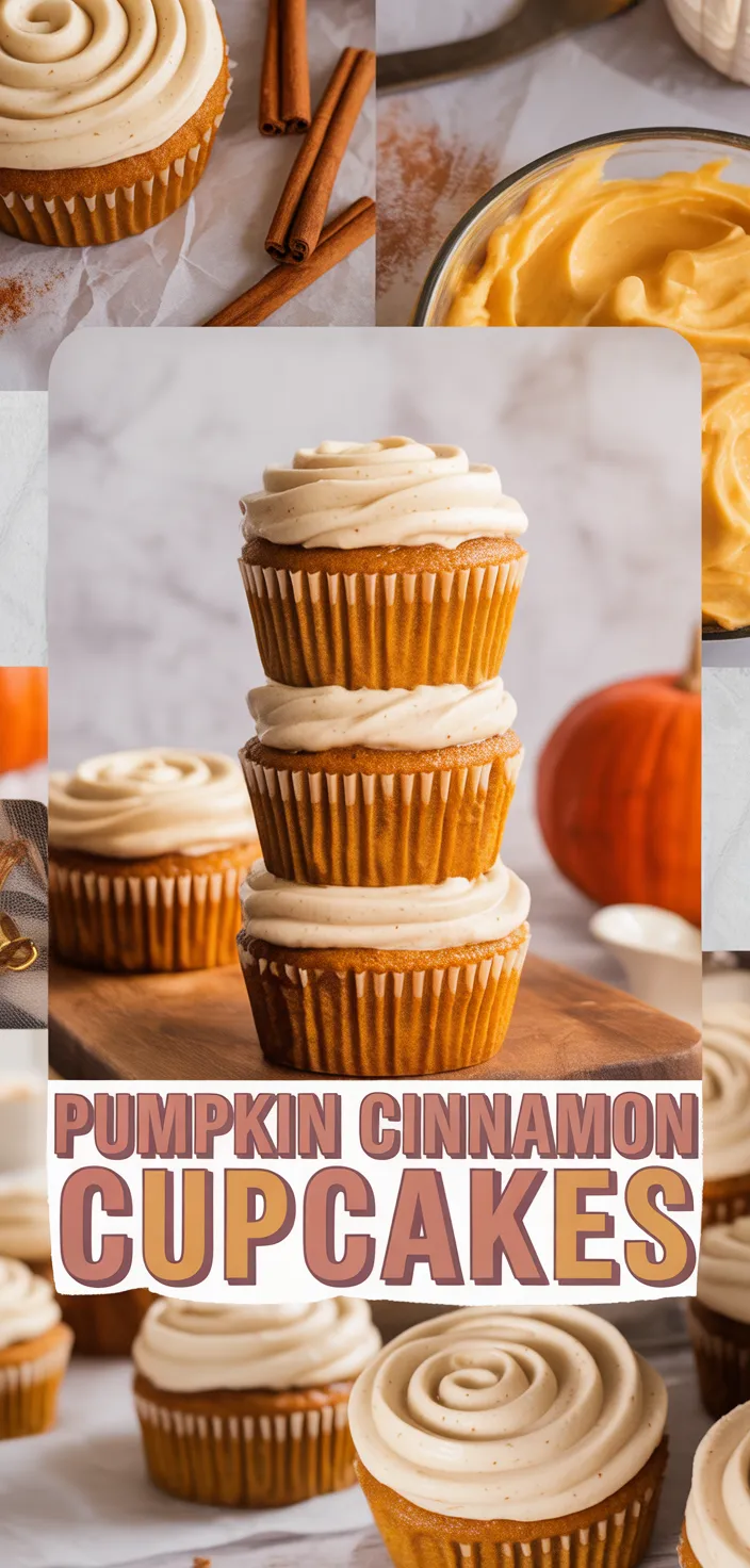 A photo of Pumpkin Cupcakes With Cinnamon Cream Cheese Frosting Recipe