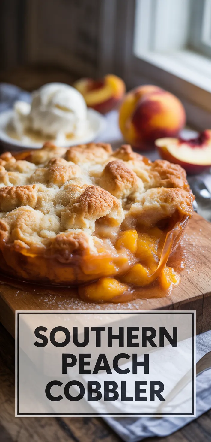 A photo of Southern Peach Cobbler Recipe