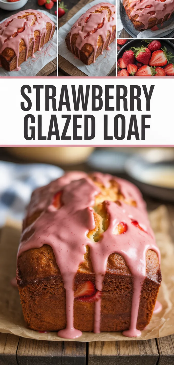 A photo of Strawberry Bread Loaf With Strawberry Glaze Recipe