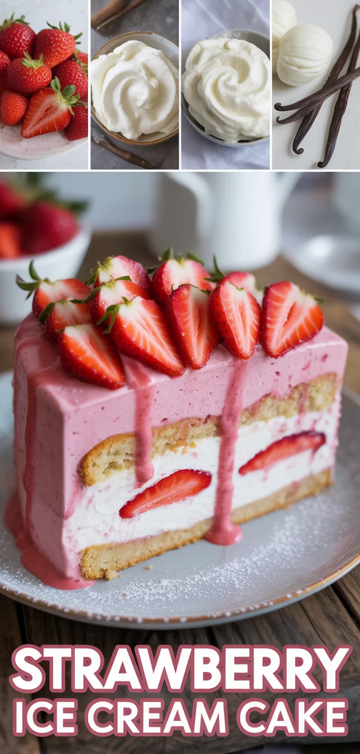A photo of This Strawberry Shortcake Ice Cream Cake Is Inspired By Your Favorite Childhood Treat Recipe