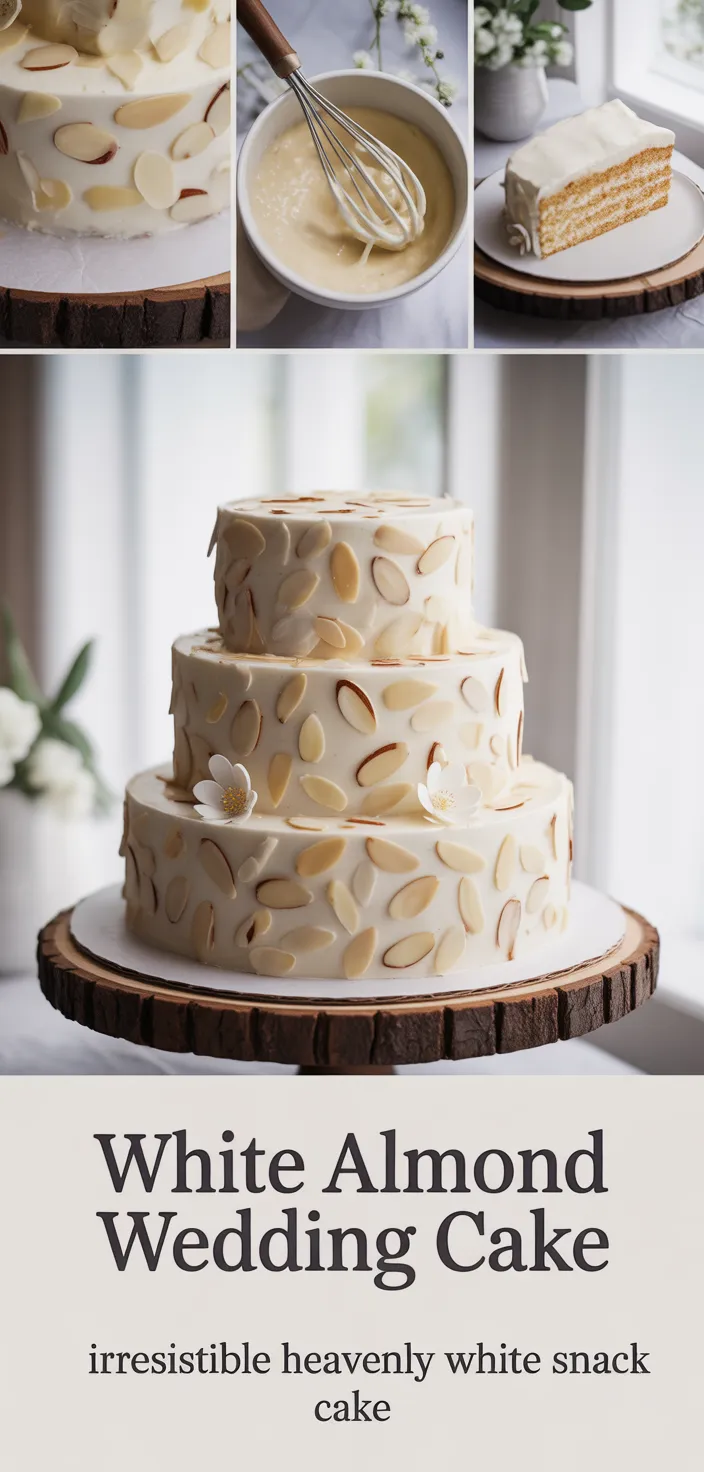 A photo of White Almond Wedding Cake Recipe