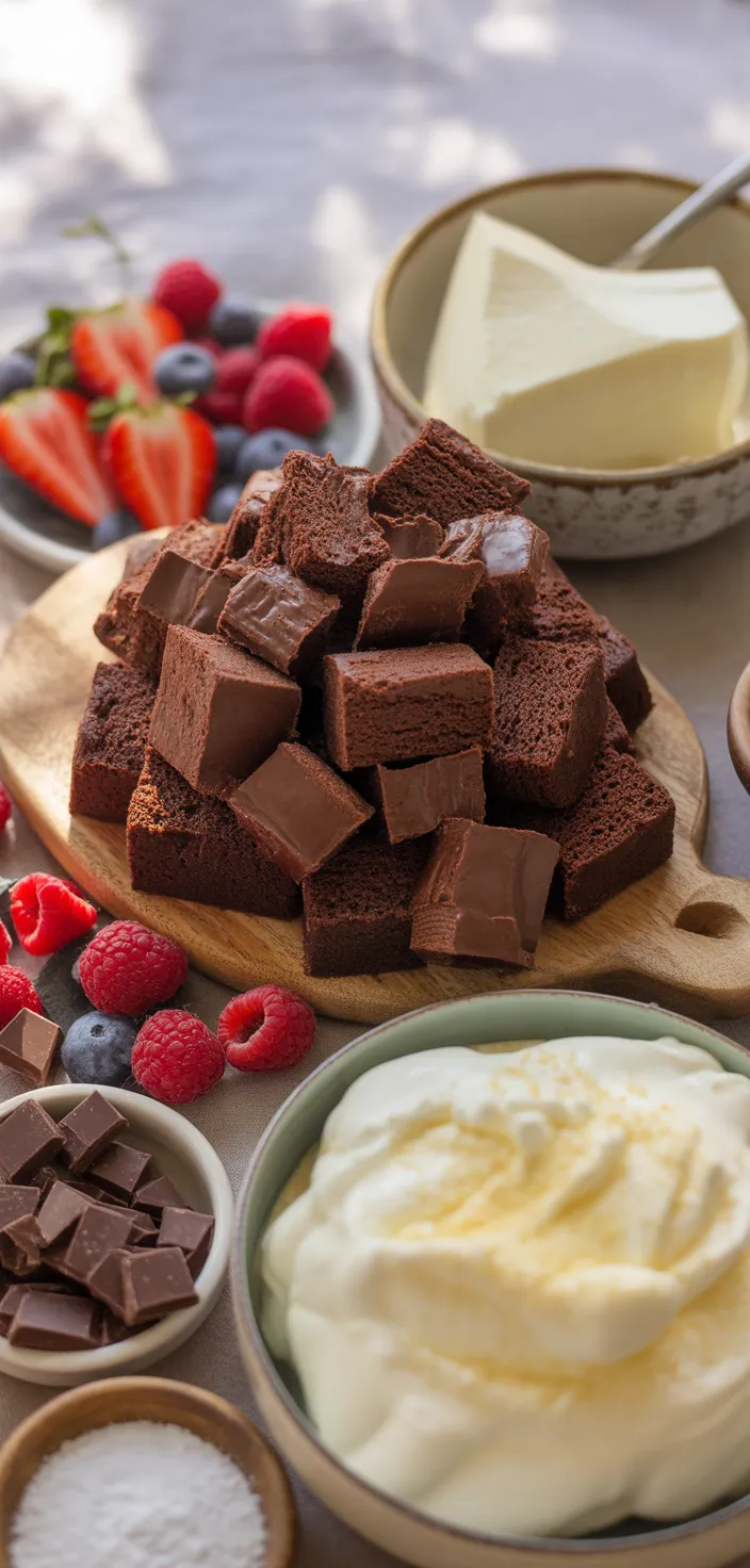 Ingredients photo for Decadent Baileys Chocolate Cheesecake Trifle Recipe