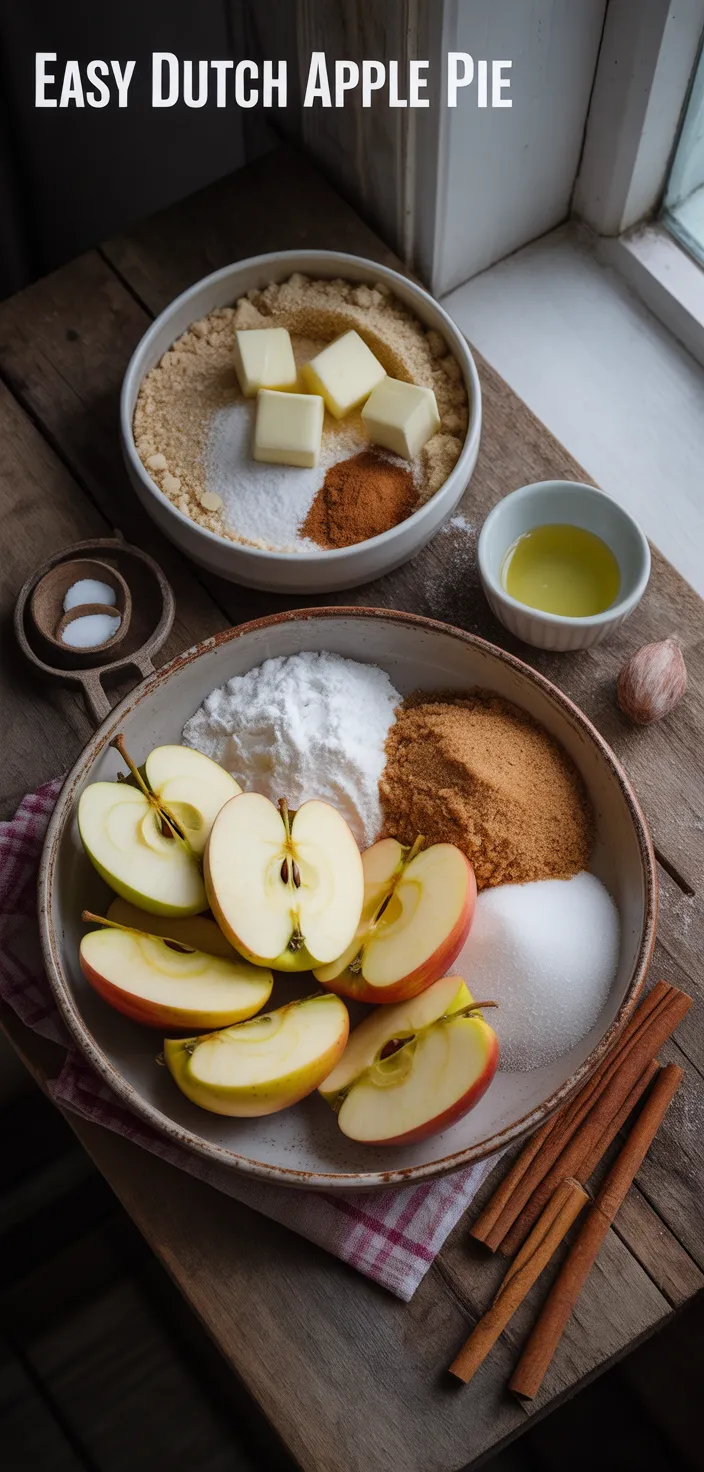 Ingredients photo for Easy Dutch Apple Pie Recipe