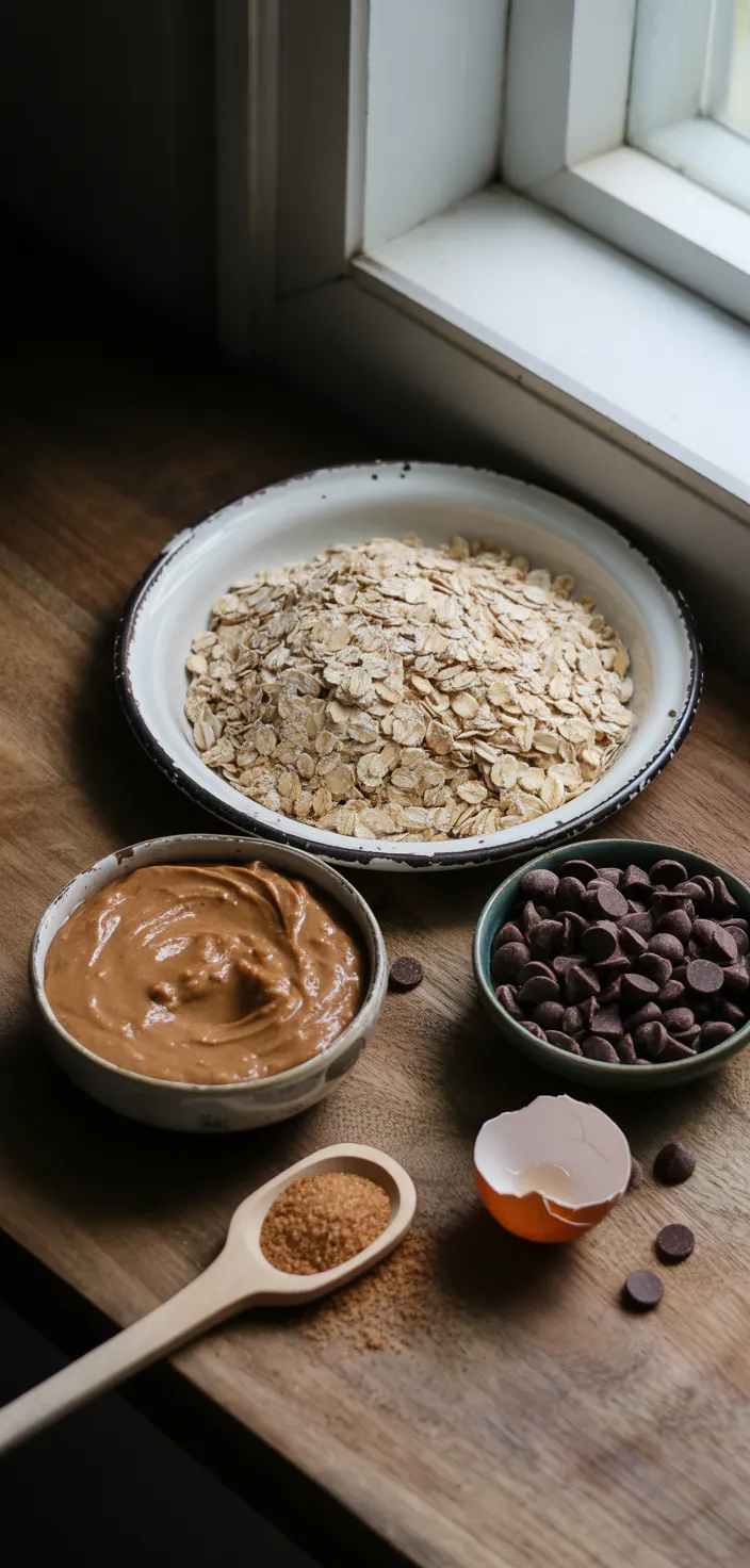 Ingredients photo for Healthy Almond Butter Oatmeal Cookies (gluten Recipe