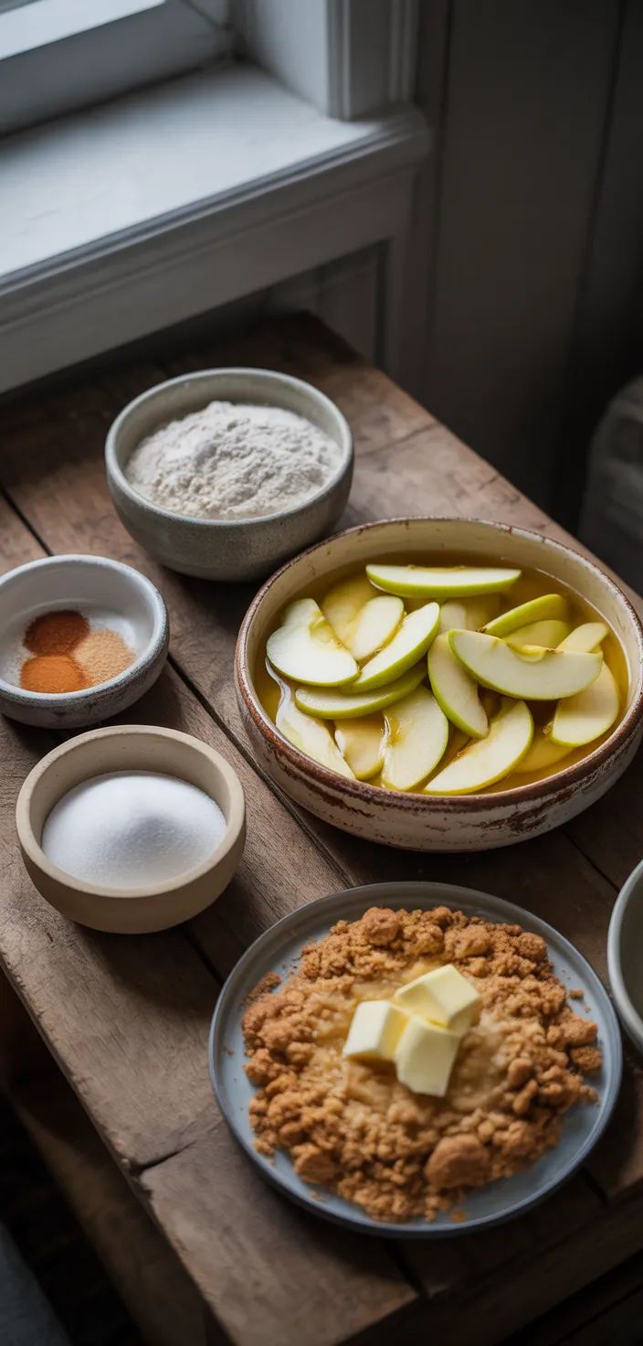Ingredients photo for Homemade Dutch Apple Pie Recipe