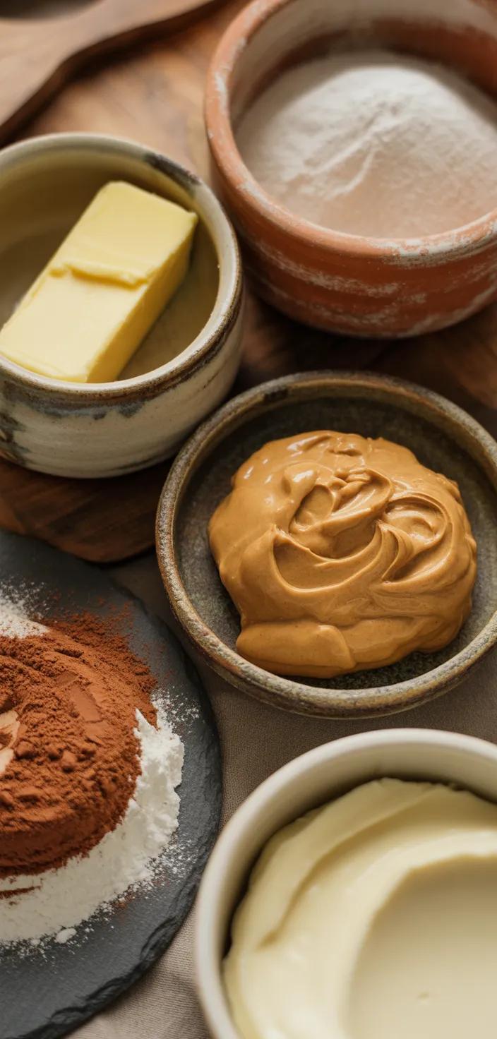 Ingredients photo for Peanut Butter Brownie Cheesecake Recipe