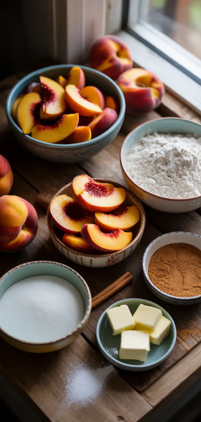 Ingredients photo for Southern Peach Cobbler Recipe