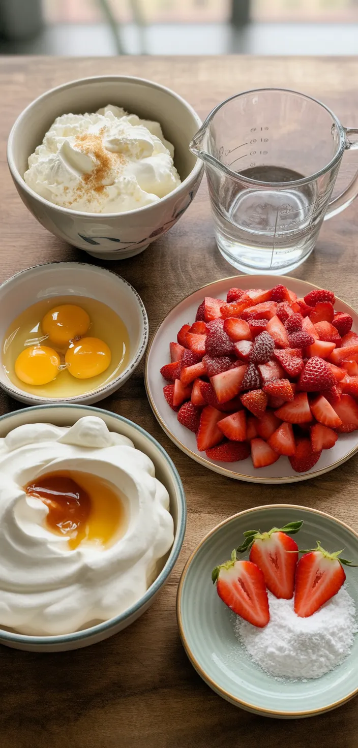 Ingredients photo for Strawberries & Cream Cupcakes Recipe