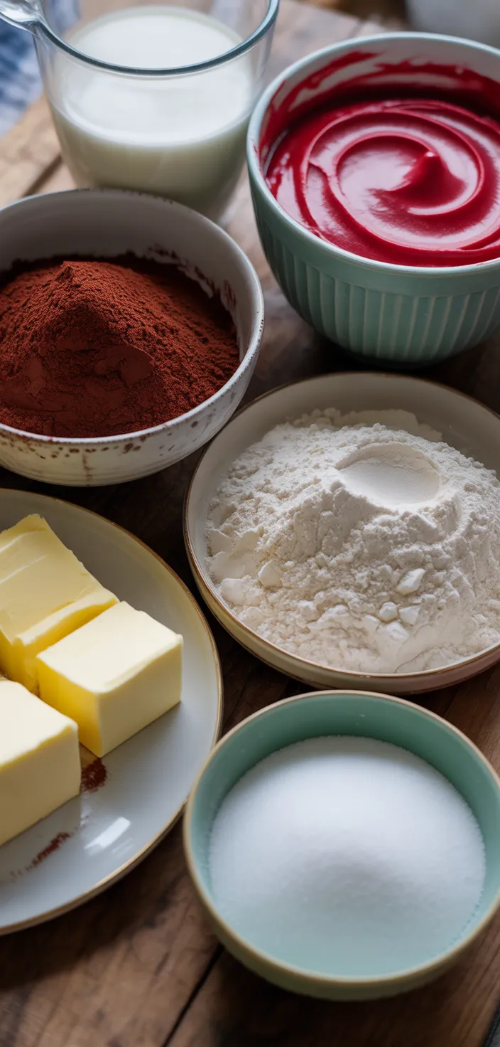 Ingredients photo for BEST Red Velvet Cake Recipe