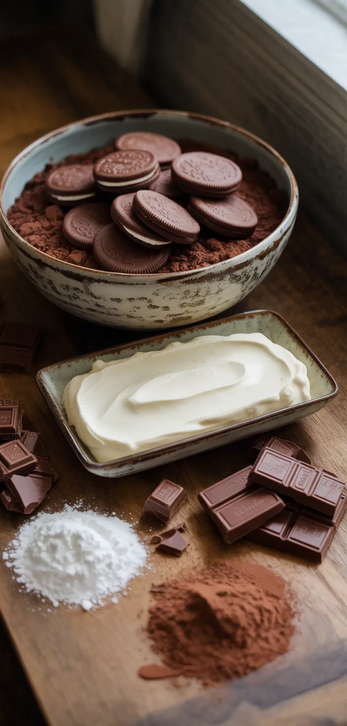 Ingredients photo for Baileys Chocolate Cheesecake Trifle Recipe