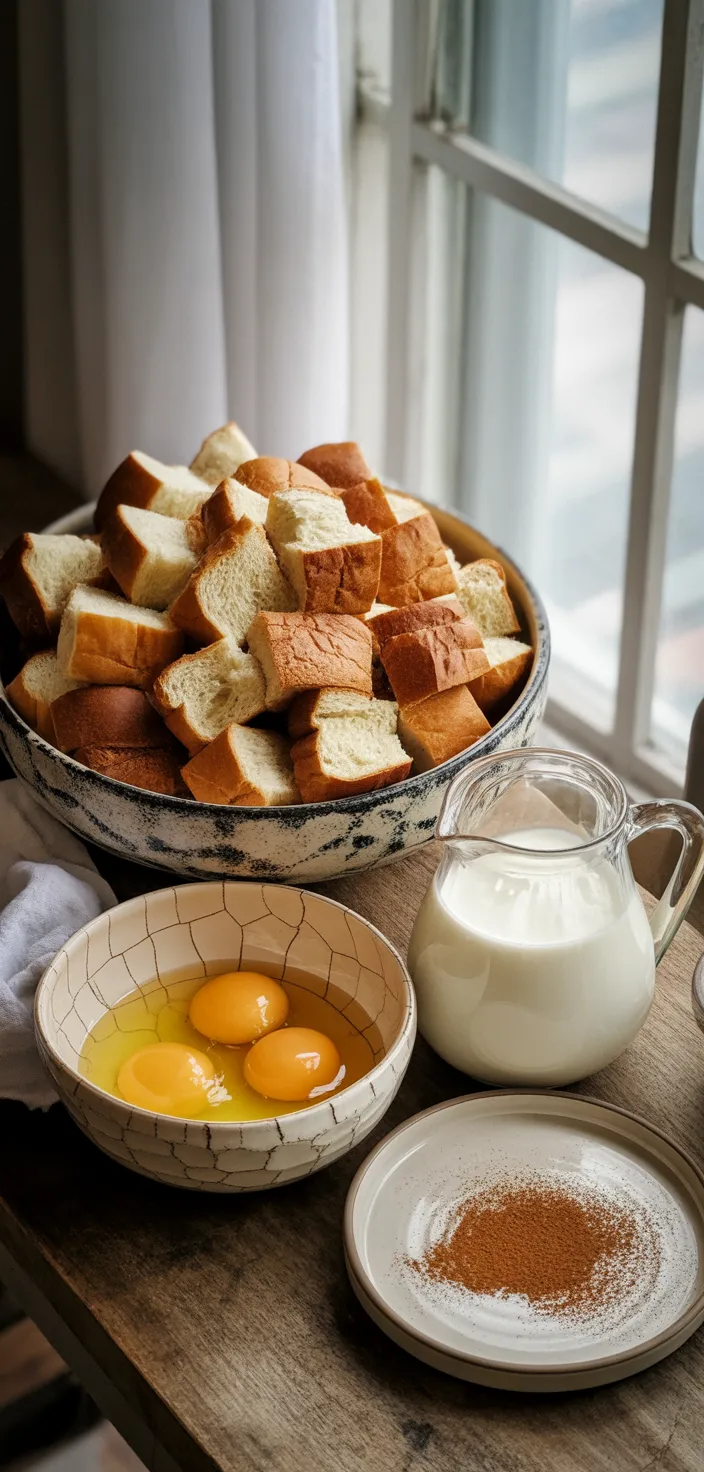 Ingredients photo for Baked French Toast Casserole Recipe