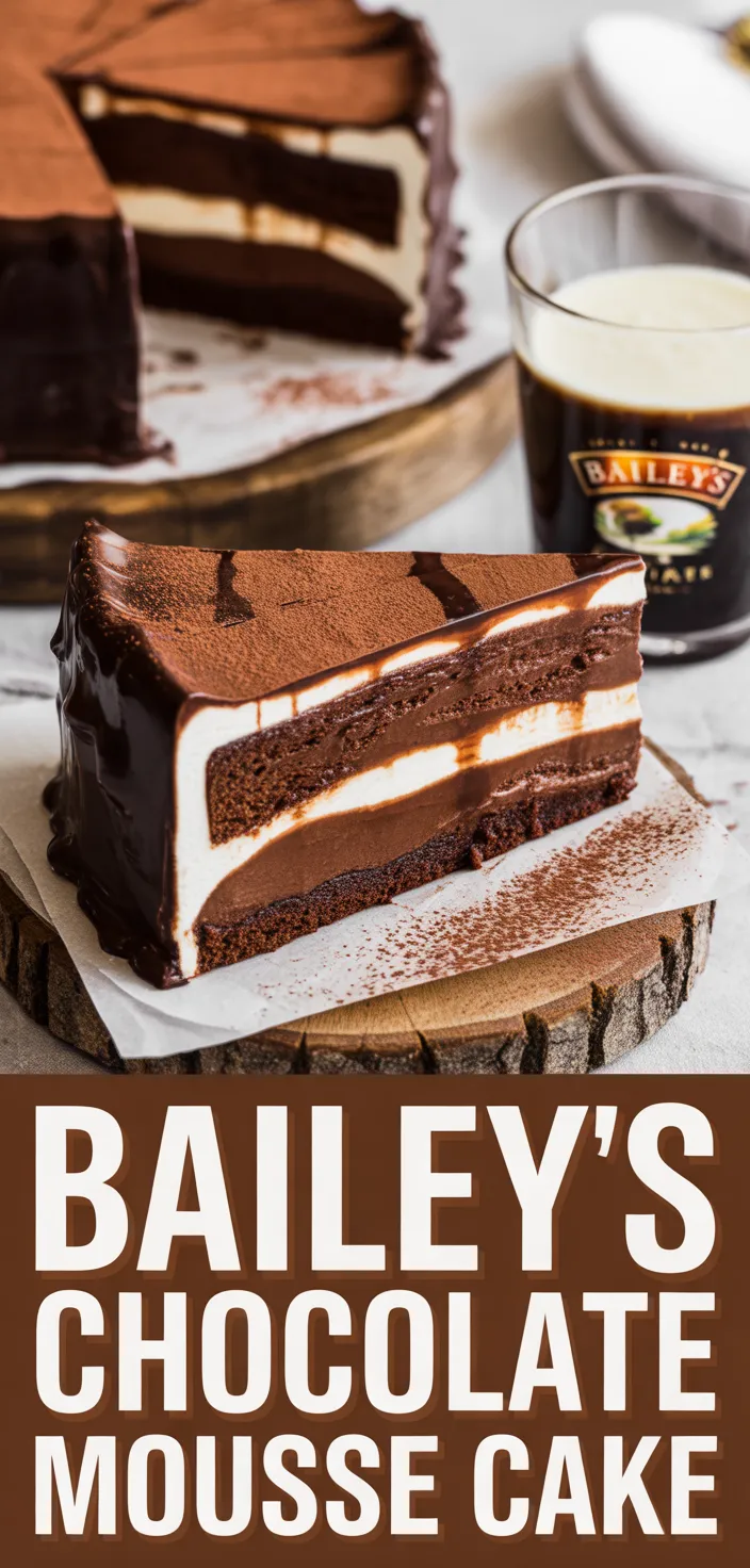 A photo of Baileys Chocolate Mousse Cake Recipe