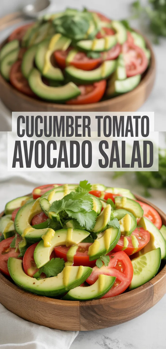 A photo of Cucumber Tomato Avocado Salad Recipe