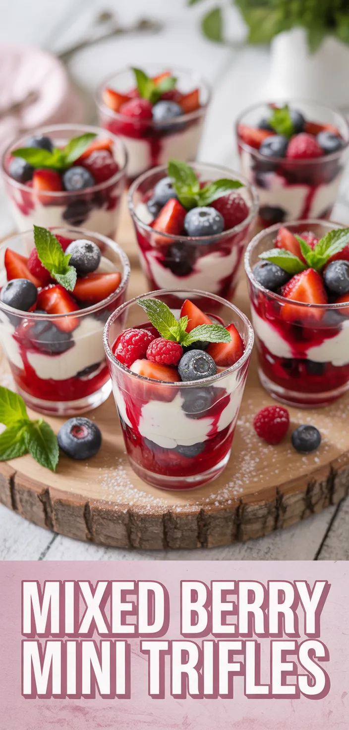 A photo of Mixed Berry Mini Trifles Recipe